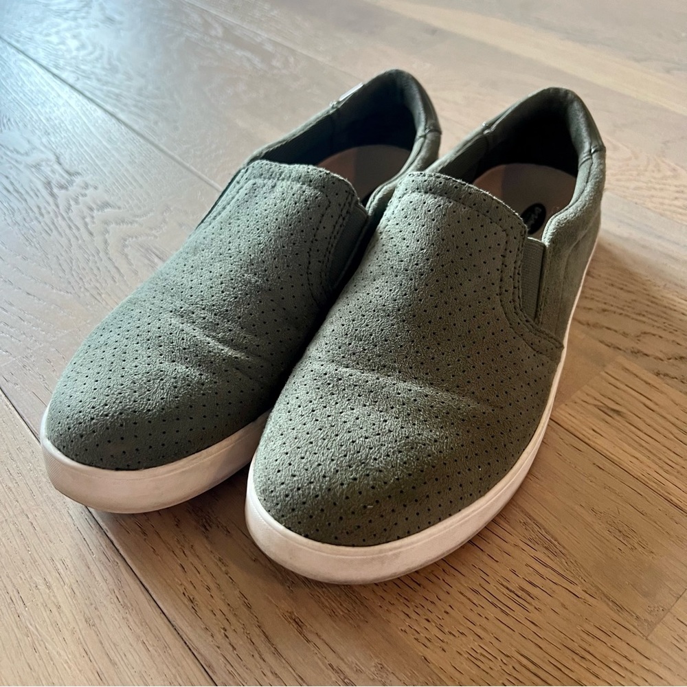 Olive green Dr Scholl’s slip ons